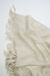 NOMAD IVORY THROW, CASHMERE & SILK