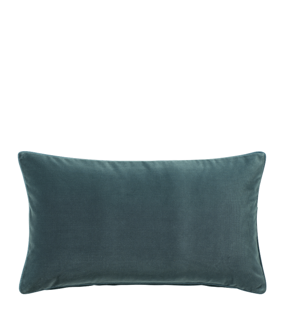 Plain Velvet Cushion Cover, Rectangular - Air Force Blue
